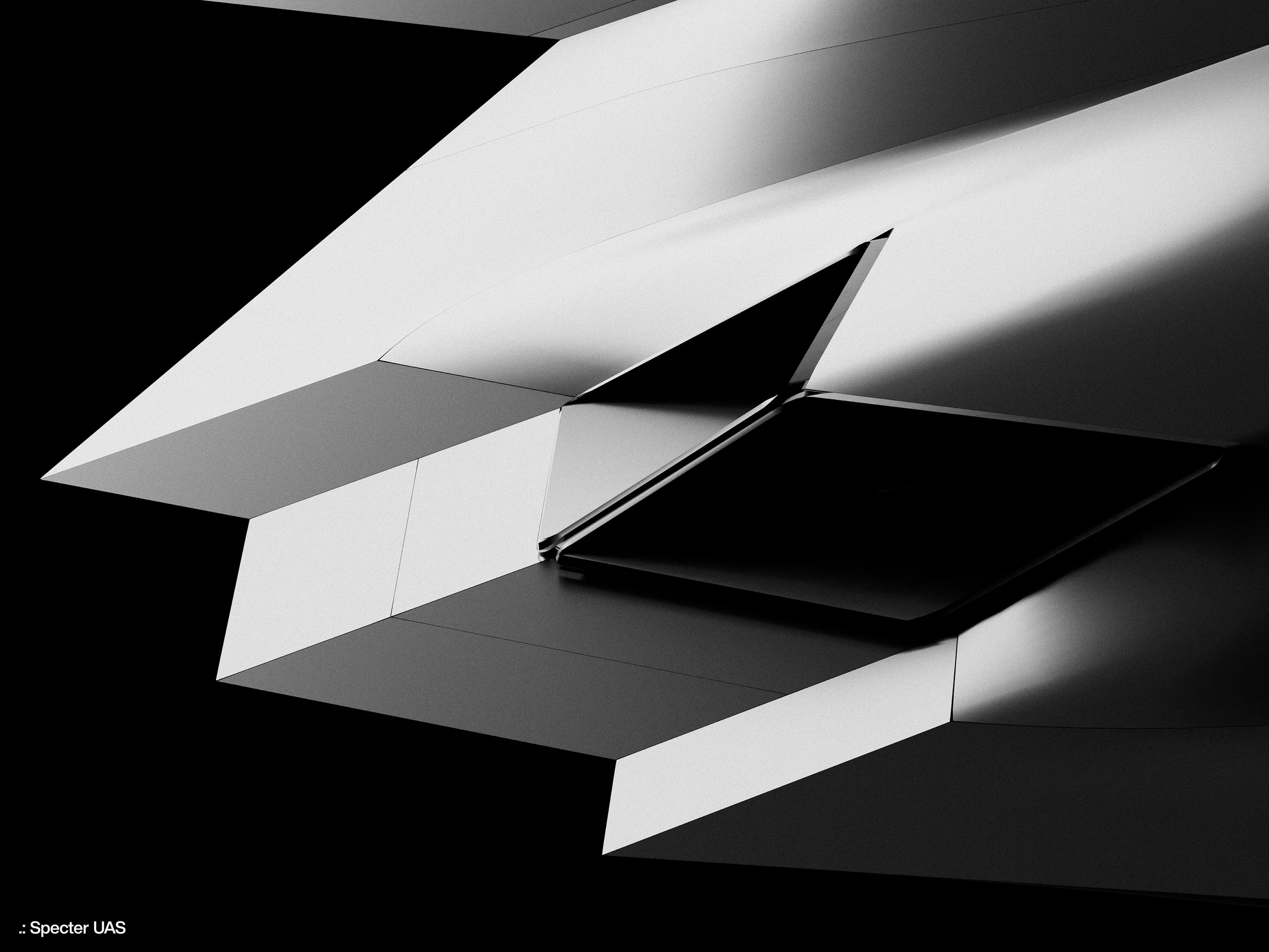 Specter's wing and intake under a hard studio light